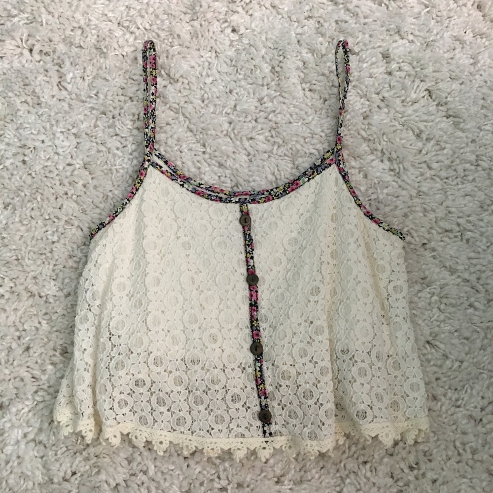Crop lace tank top